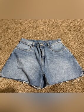Hearing High-Waist Light Blue Denim Cutoff Shorts - Size 14